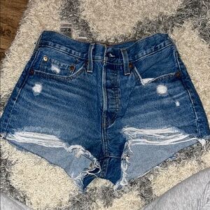 Levi 501 Denim Distressed Women's Shorts